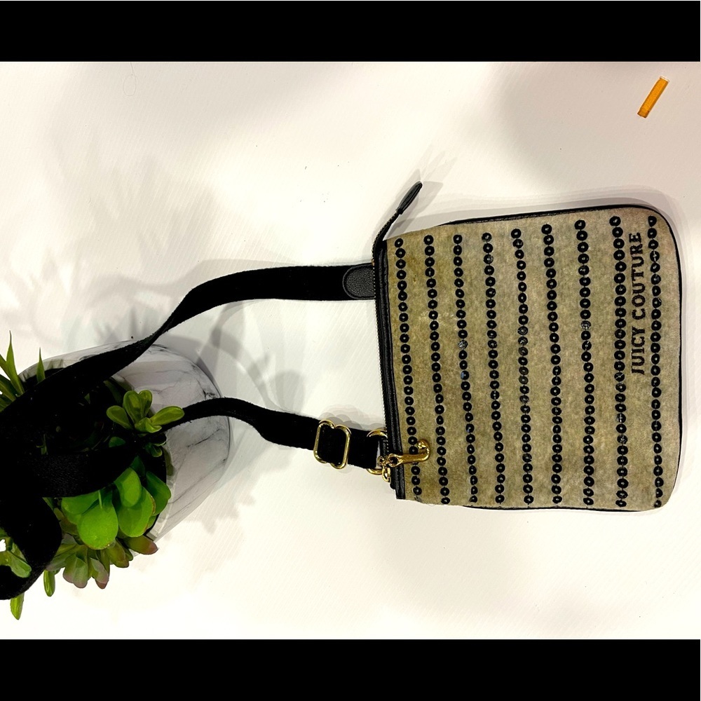 Juicy Couture Gray with Black Sequinned Crossbody